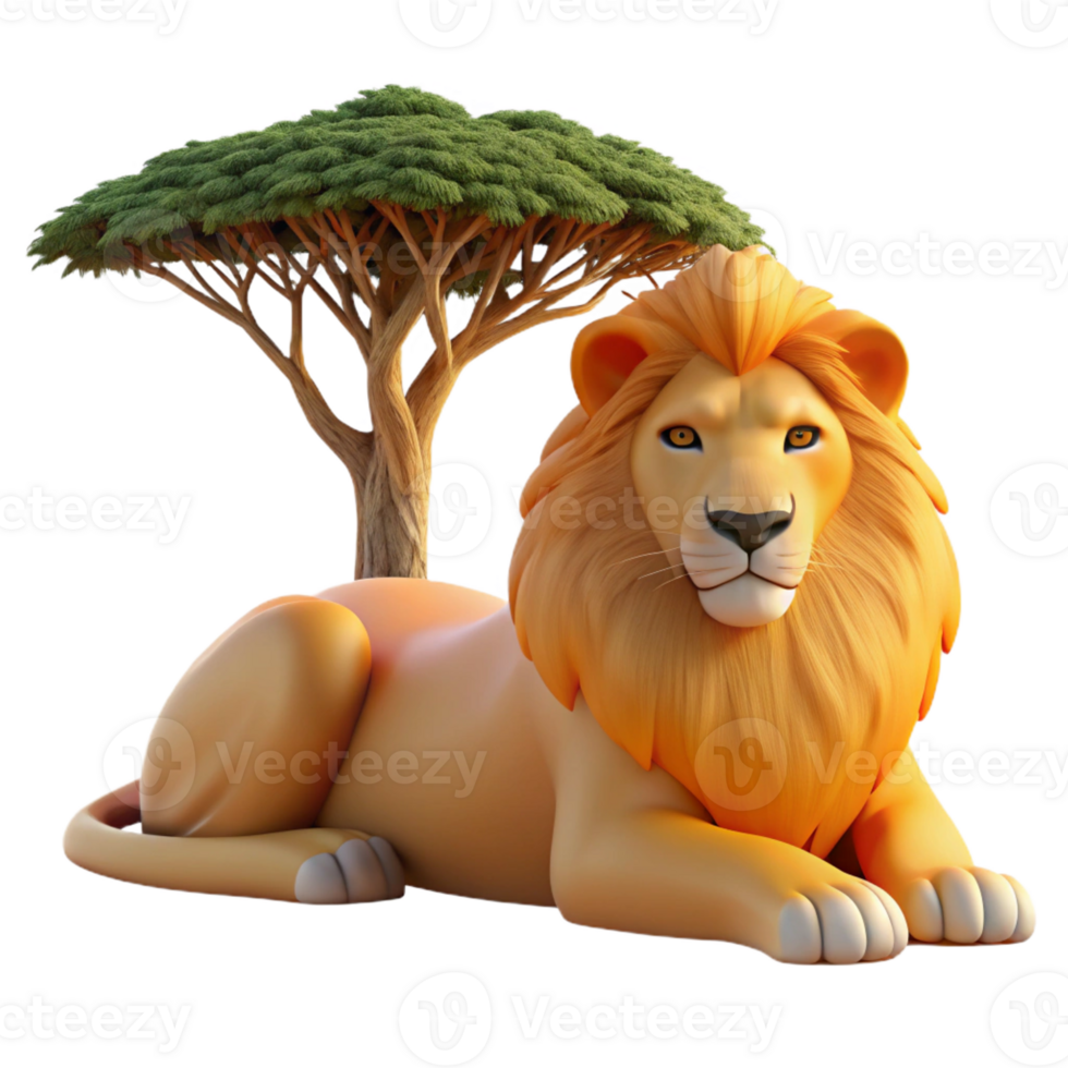 wonderful modern A Regal Lion Pride Resting Beneath the Sh professional png