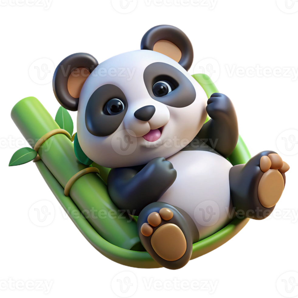 wonderful artistic A Playful Panda Cub Rolling in a Patch of B 4K png