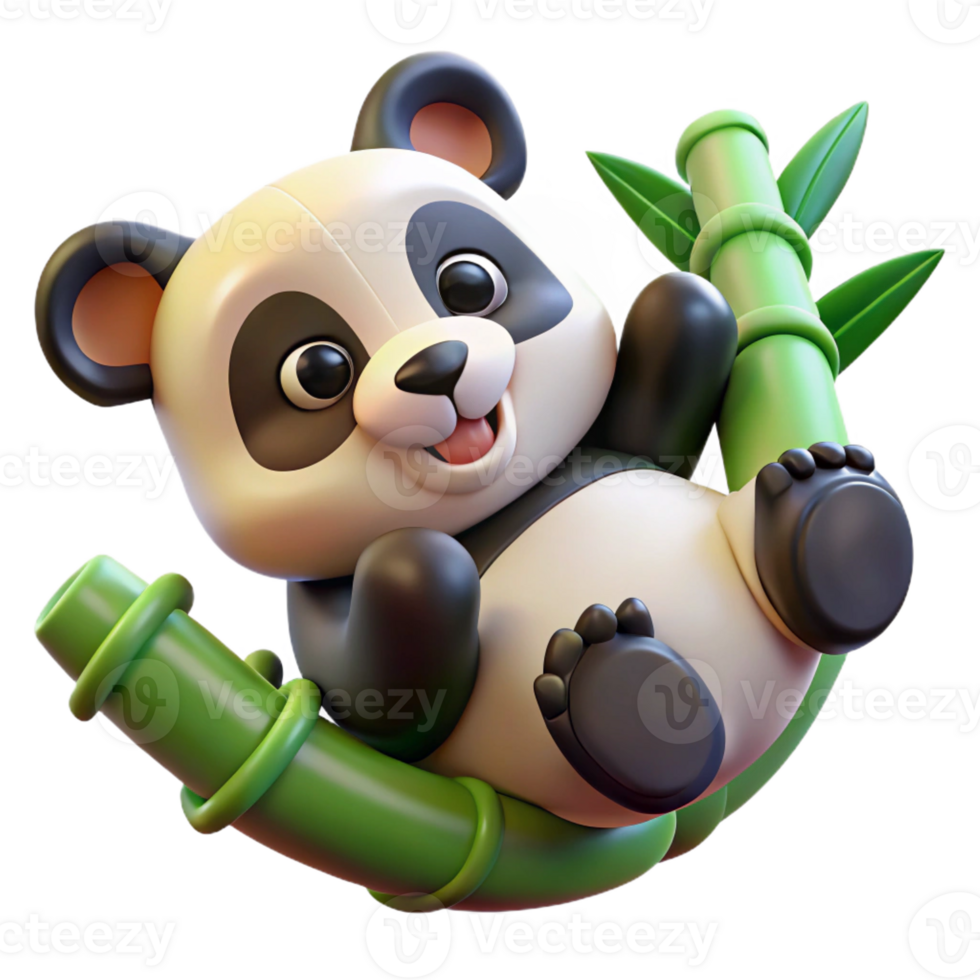 vibrant vintage A Playful Panda Cub Rolling in a Patch of B premium png