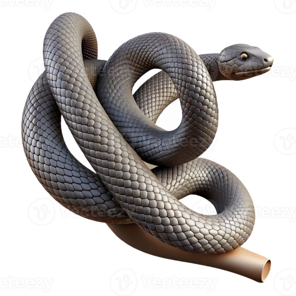 beautiful minimalist A Slithering Snake Coiled Around a Branch 4K png
