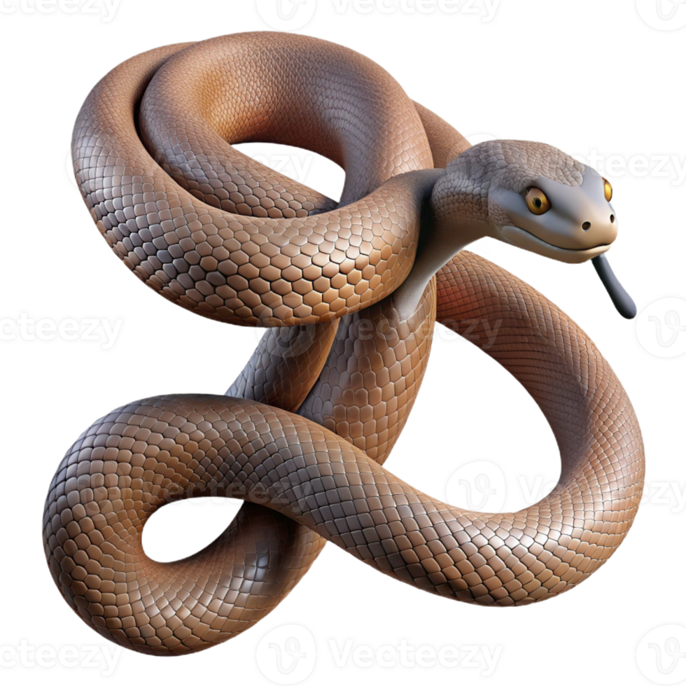 beautiful modern A Slithering Snake Coiled Around a Branch 4K png