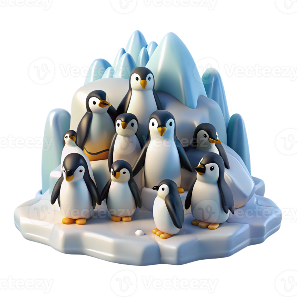 stunning modern A Colony of Penguins Huddled Together on An authentic png
