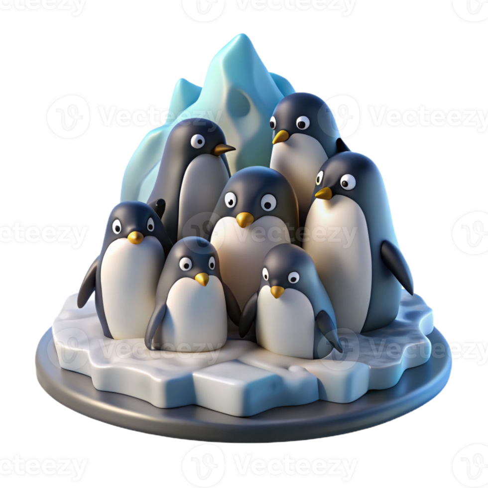 impressive minimalist A Colony of Penguins Huddled Together on An premium png