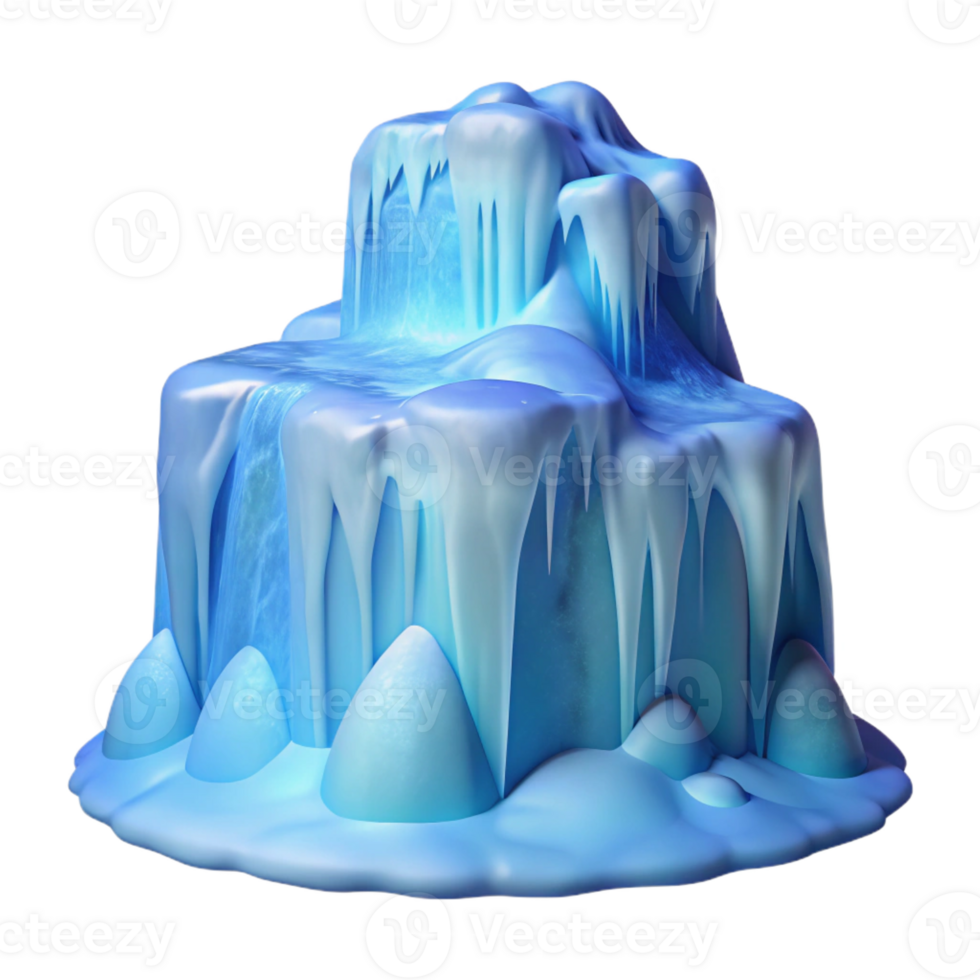 beautiful vintage A Frozen Waterfall in Winter Soft Blue Li exclusive png