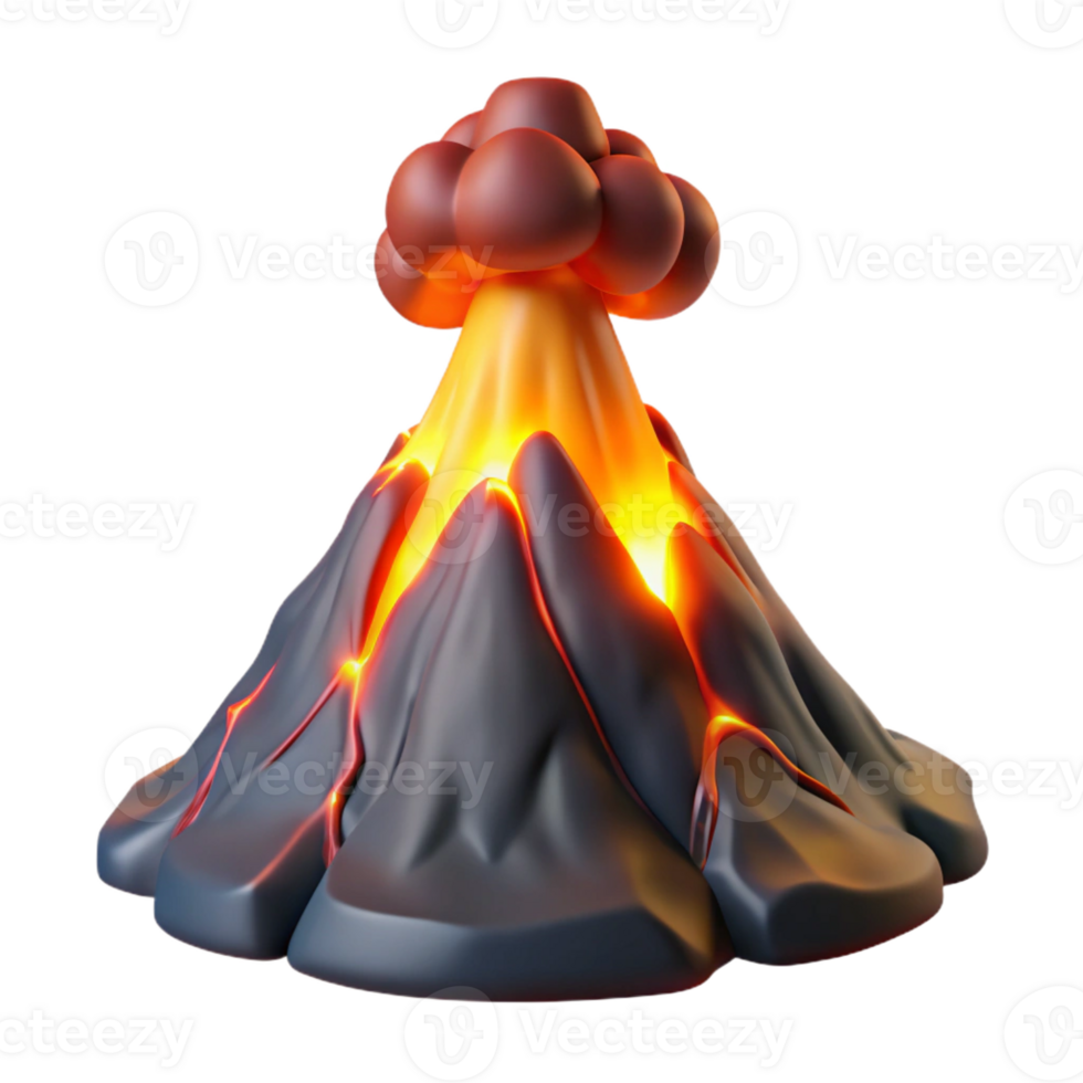 impressive artistic A Volcanic Eruption with Lava Flowing Dra genuine png