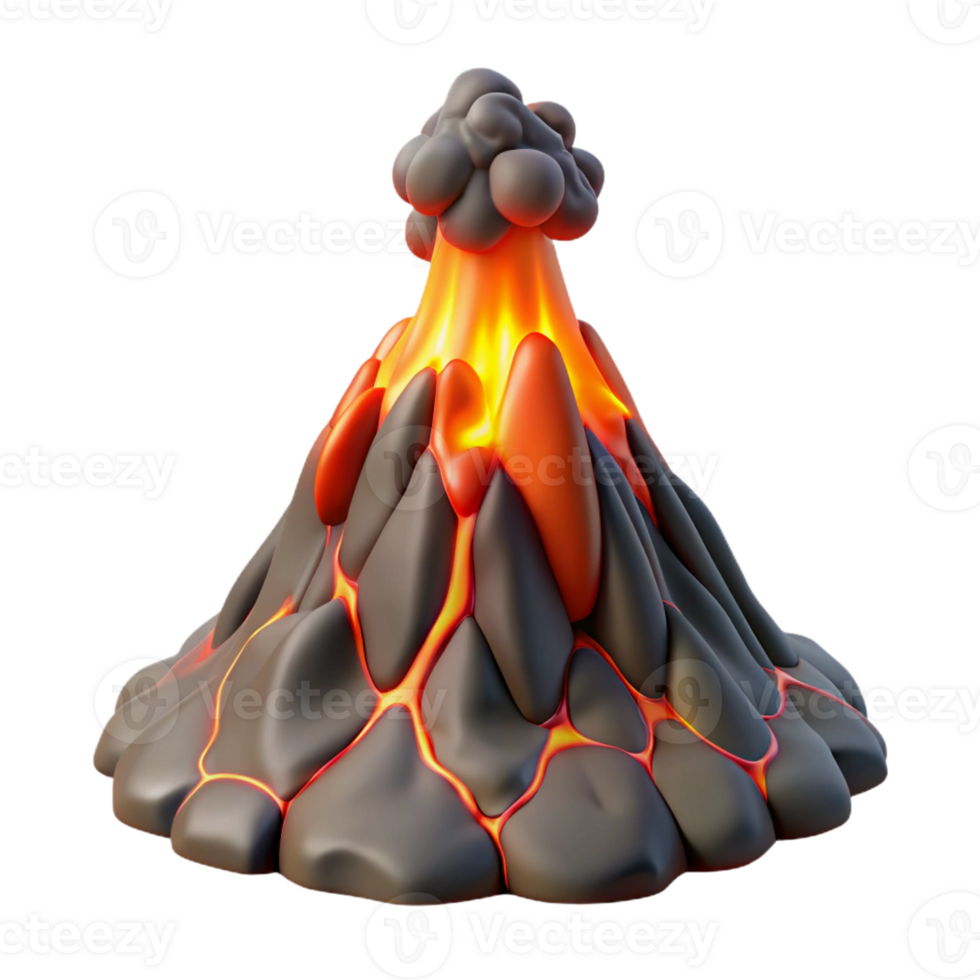 dramatic rustic A Volcanic Eruption with Lava Flowing Dra exclusive png