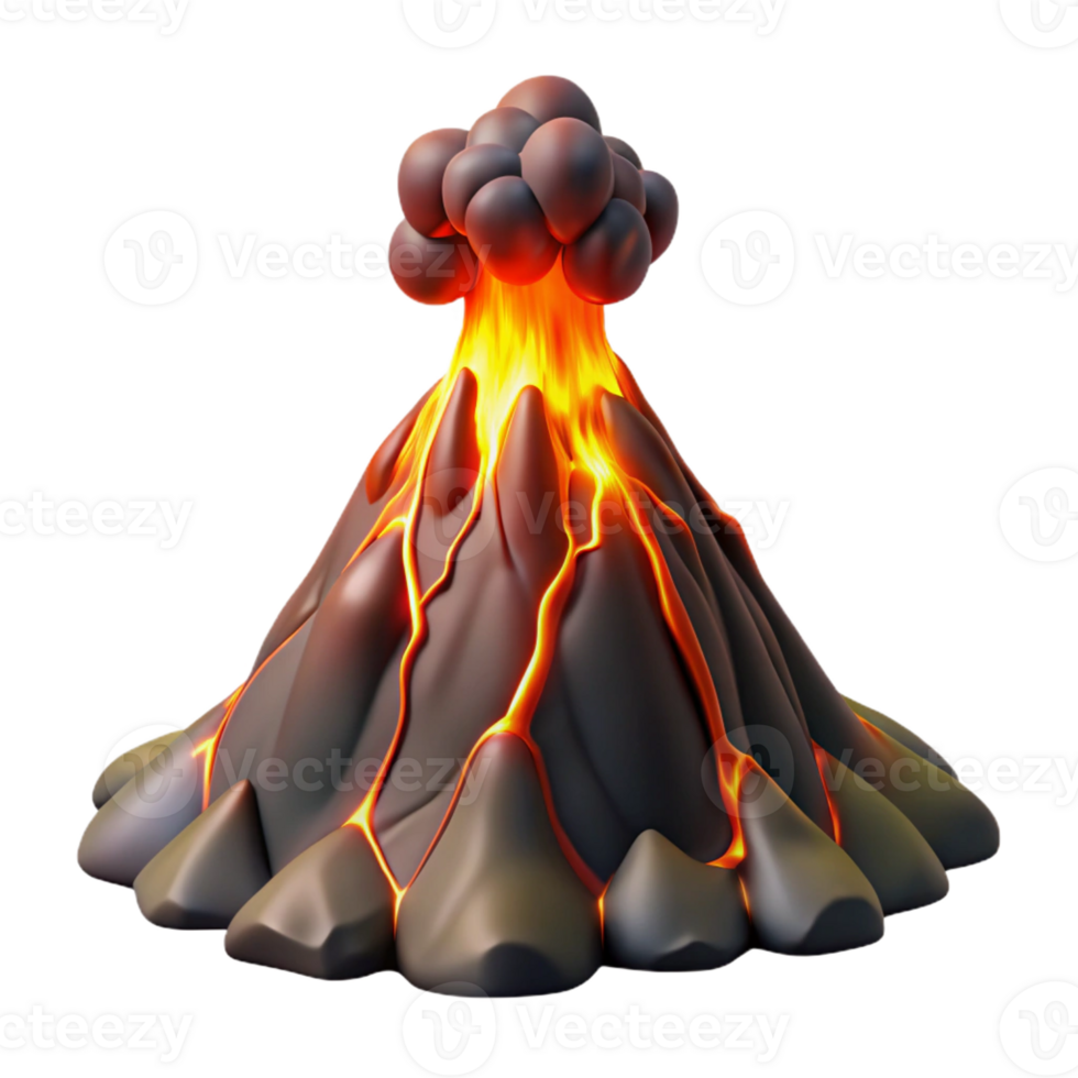 wonderful traditional A Volcanic Eruption with Lava Flowing Dra professional png