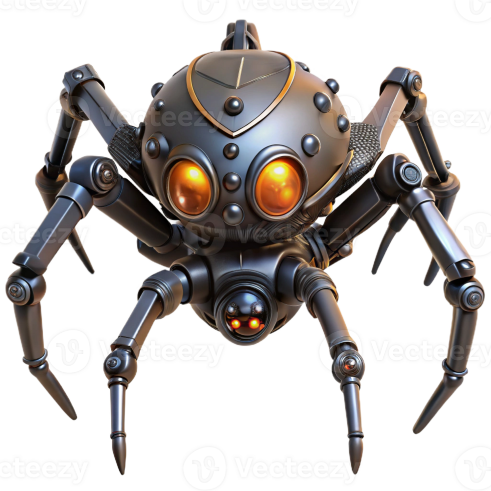 impressive rustic A Steampunk Robotic Spider with Glowing Ey authentic png