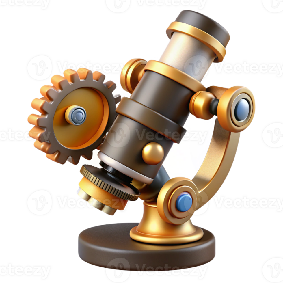 magnificent abstract A Steampunk Microscope with Intricate Gea genuine png