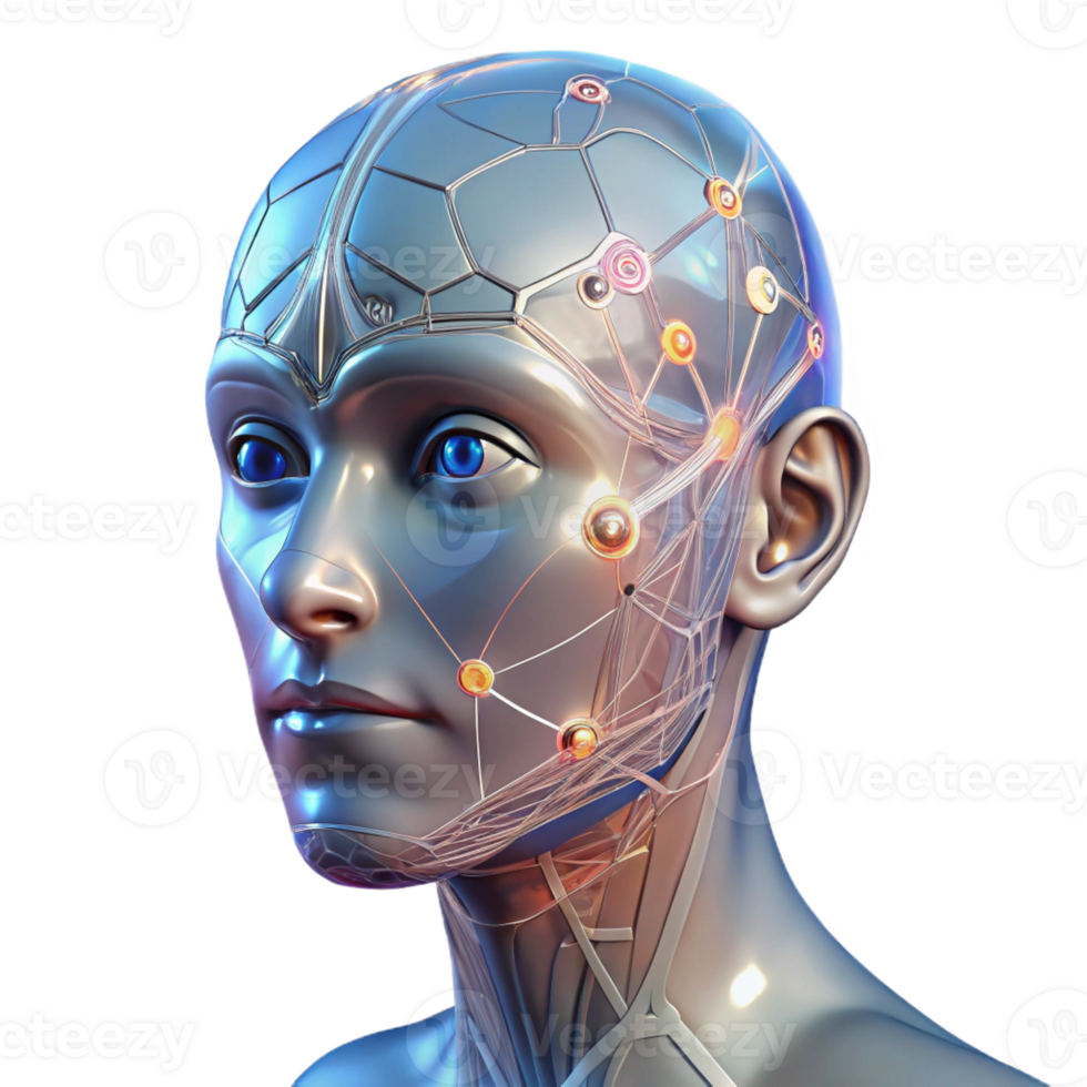 wonderful abstract A Transparent Human Head with Visible Neur authentic png