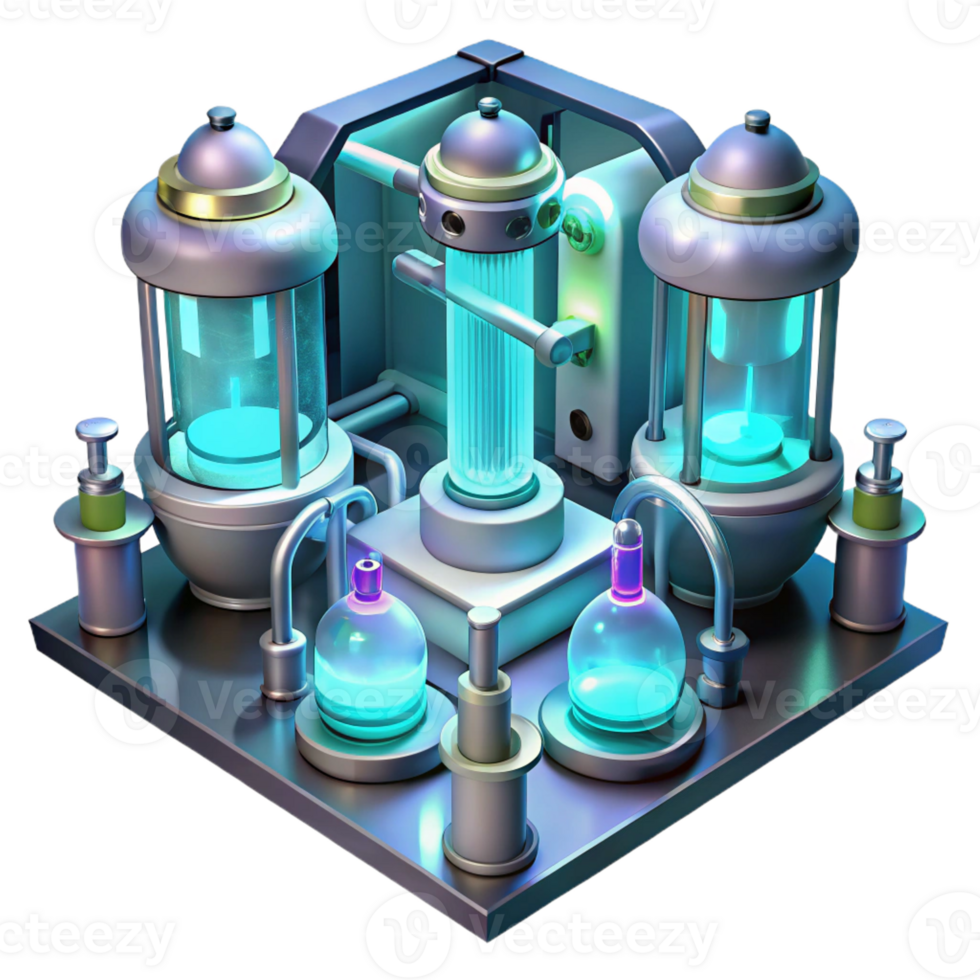 wonderful modern A Futuristic Laboratory Filled with Glowi 4K png