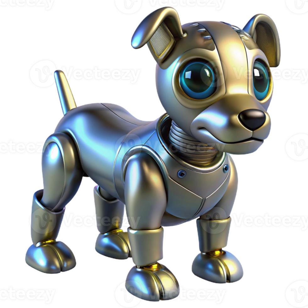 impressive contemporary A Robotic Dog with Glowing Eyes Metalli original png