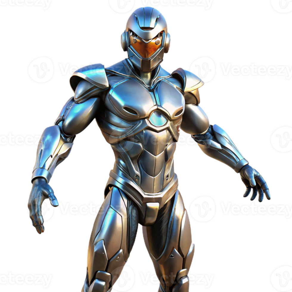vibrant minimalist A Futuristic Exoskeleton Suit Metallic high quality png