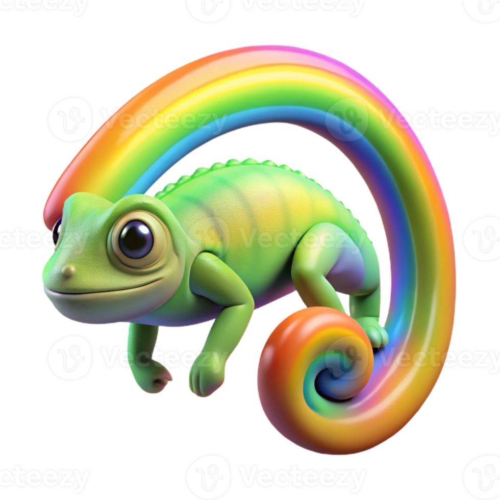 vibrant minimalist Chameleon Camouflaged Against Rainbow exclusive png