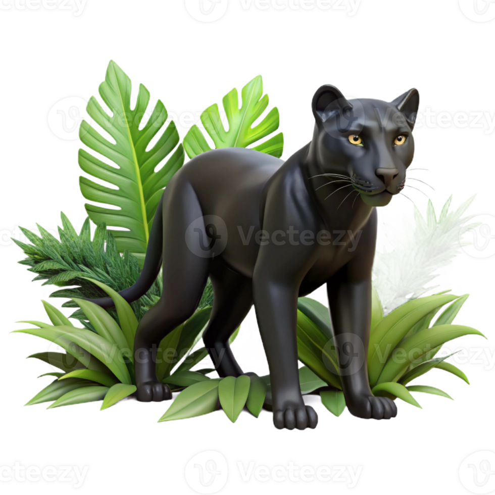 wonderful vintage A Sleek Black Panther Prowling Through A high resolution png