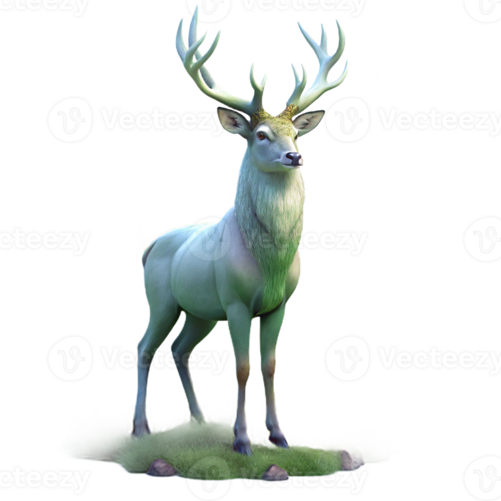 dramatic rustic A Majestic Stag Standing in a Misty Fore detailed png