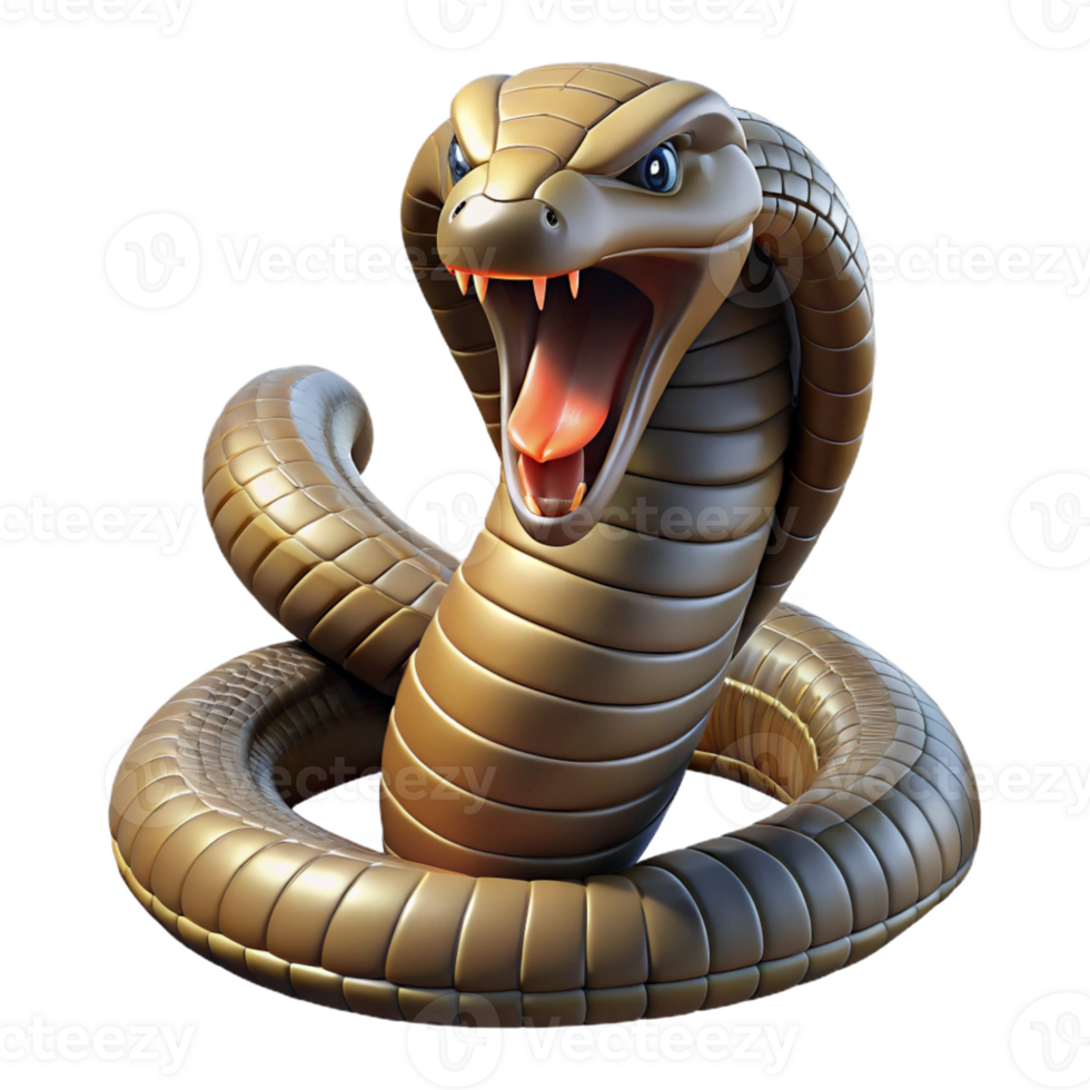 elegant artistic A Coiled Cobra Ready to Strike Dramatic premium png