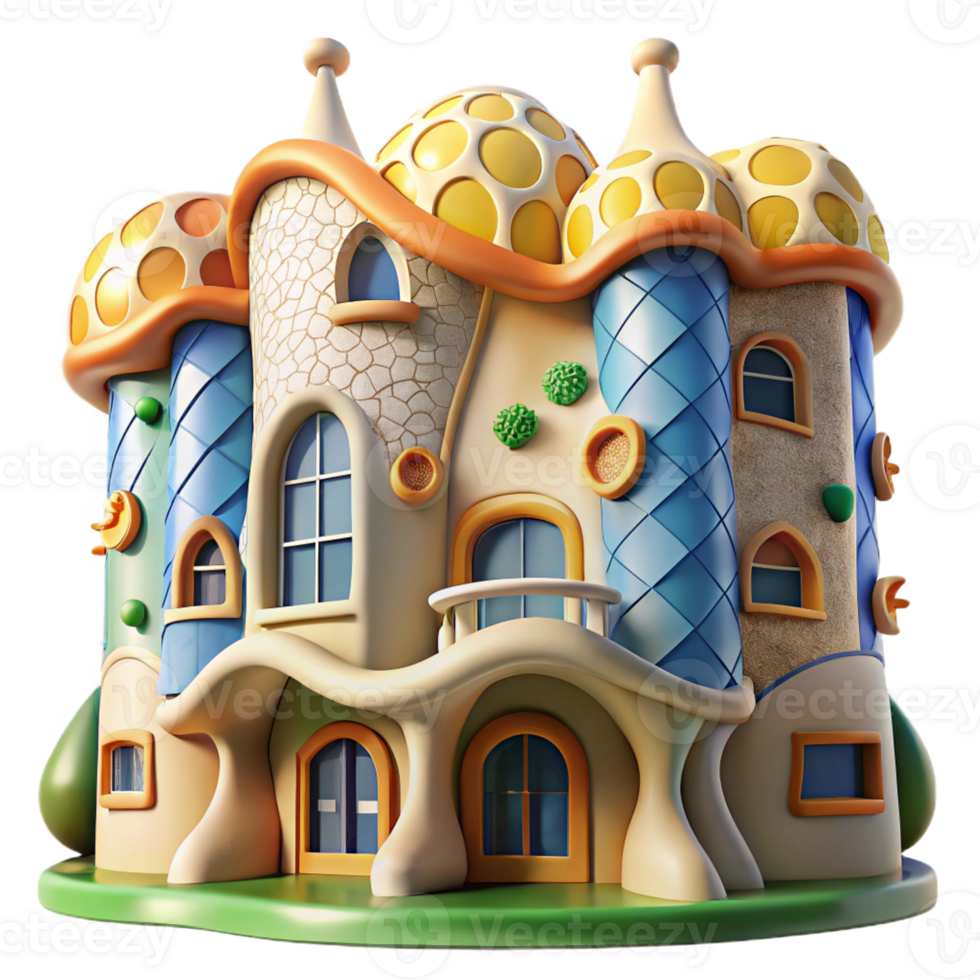 extraordinary artistic Gaudi Inspired Apartment Building with Col professional png