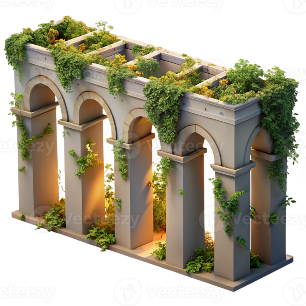 beautiful abstract A Crumbling Roman Aqueduct Overgrown With professional png