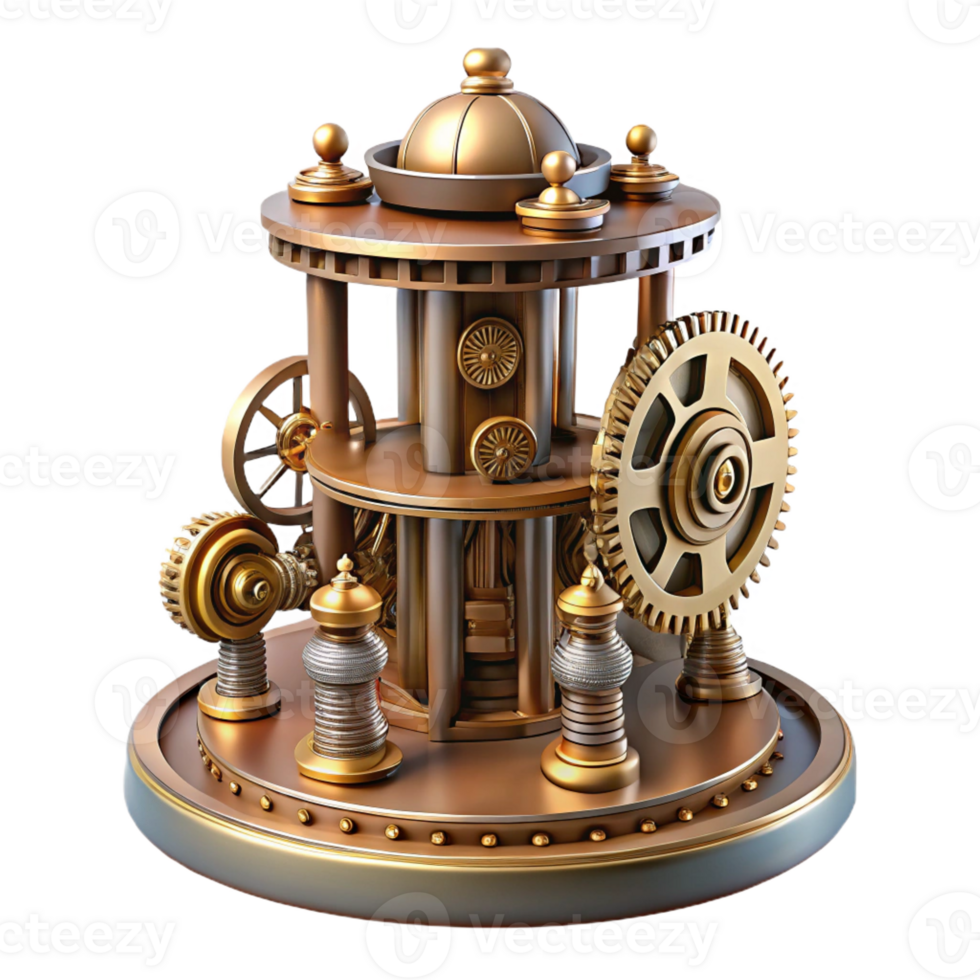 beautiful artistic An Intricate Clockwork Tower with Gears An high resolution png