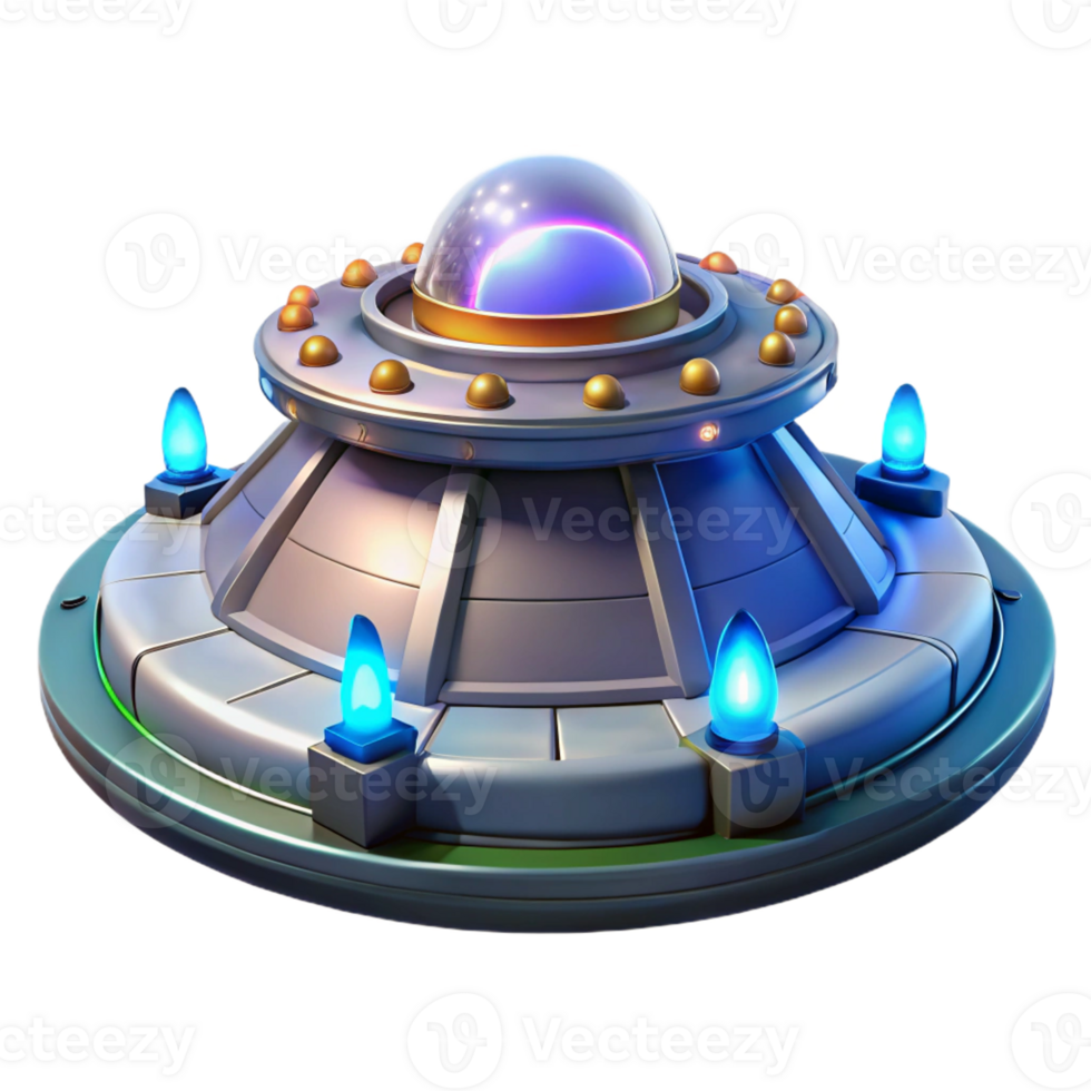 serene rustic A Spaceship Landing Pad with Futuristic A 4K png