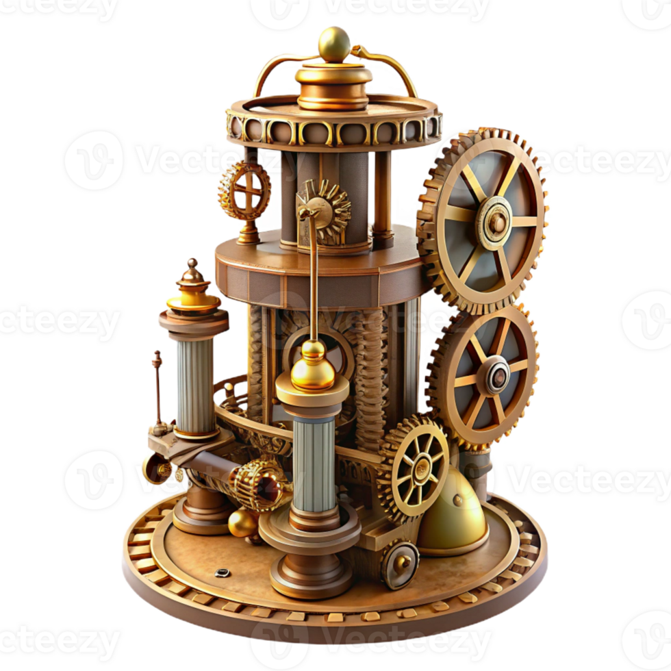 stunning artistic An Intricate Clockwork Tower with Gears An premium png