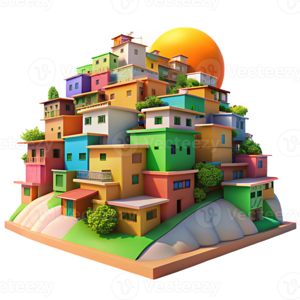 extraordinary contemporary A Colorful Favela Built on a Hillside Vi original png