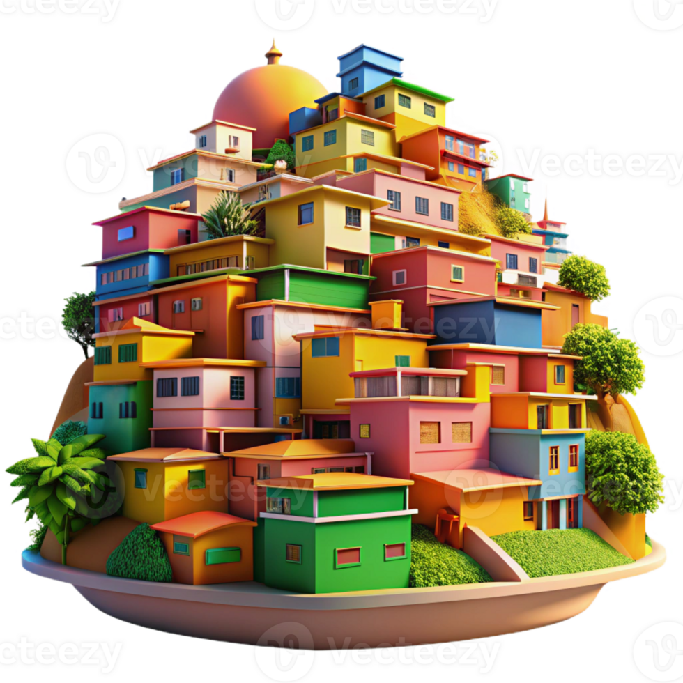 magnificent minimalist A Colorful Favela Built on a Hillside Vi genuine png