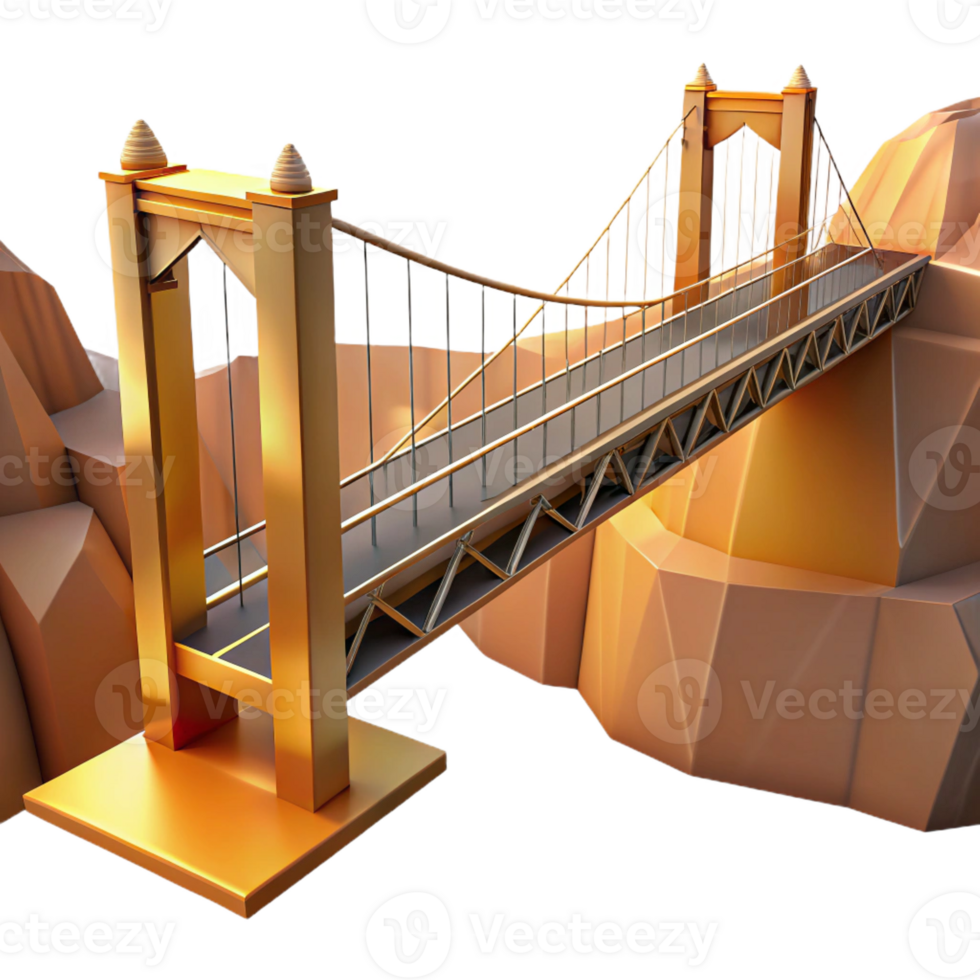 wonderful classic A Modern Suspension Bridge Spanning a Deep genuine png