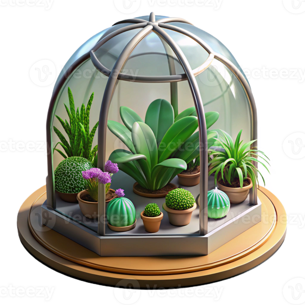 magnificent minimalist A Glass Dome Greenhouse Filled with Exoti authentic png