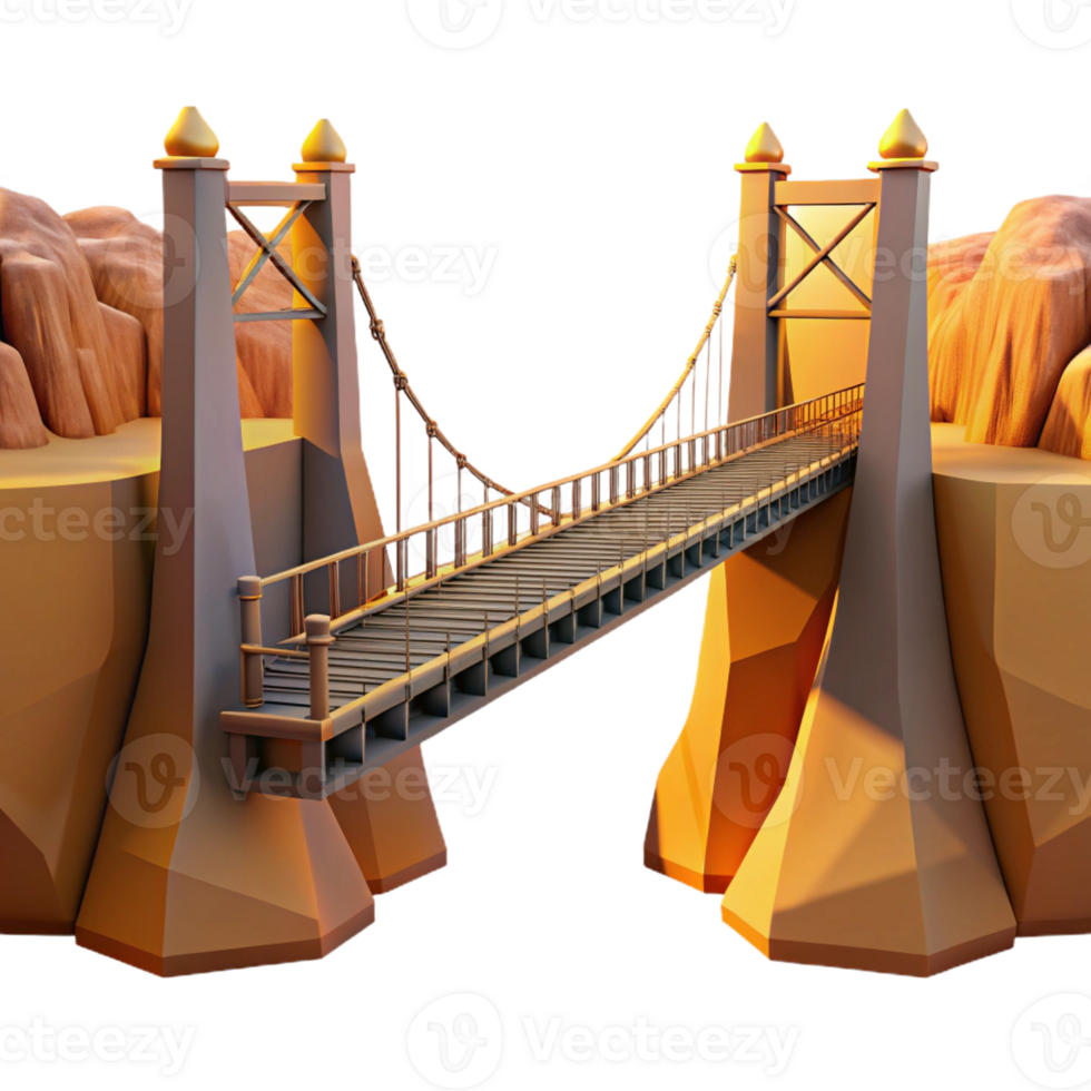 extraordinary artistic A Modern Suspension Bridge Spanning a Deep high quality png