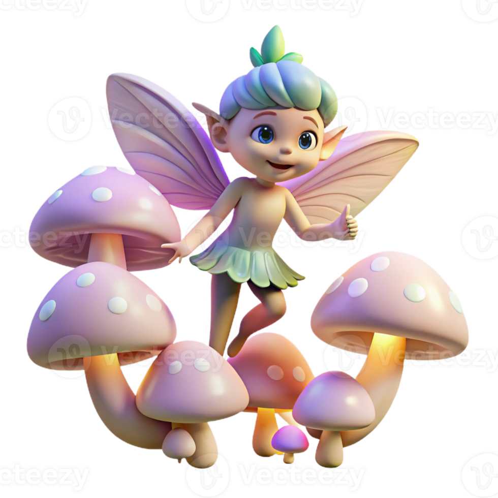 elegant abstract Mischievous Pixie with Iridescent Wings premium png