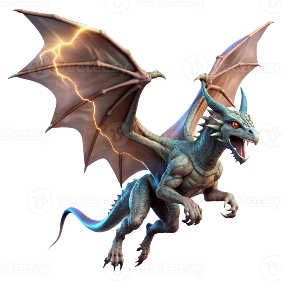 stunning creative Dragon Soaring Through Storm Clouds detailed png