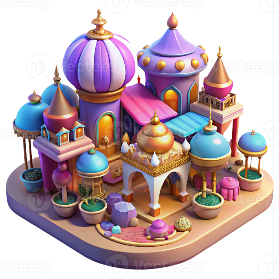 stunning rustic A Bustling Marketplace in a Vibrant Fant high resolution png