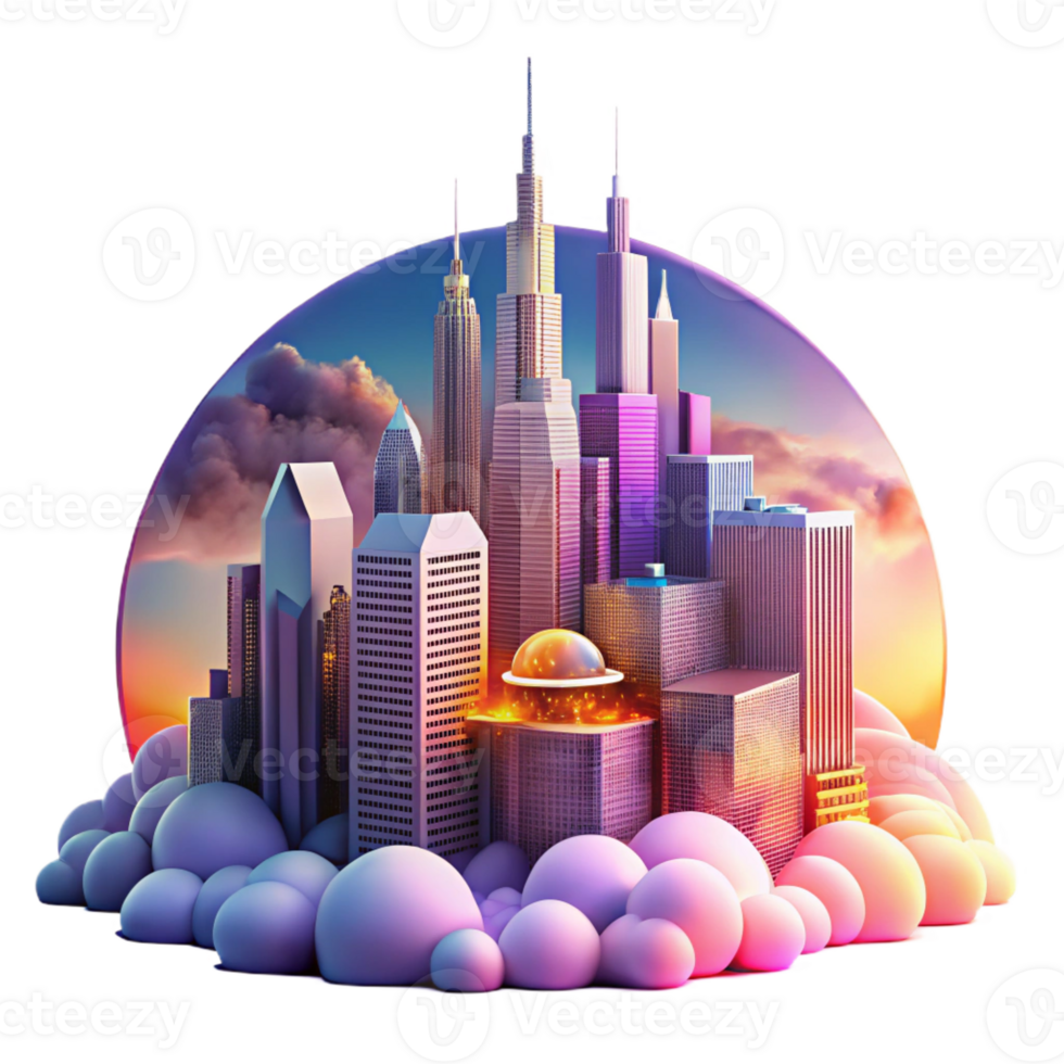 extraordinary rustic A Futuristic Cityscape Towering Skyscra premium png
