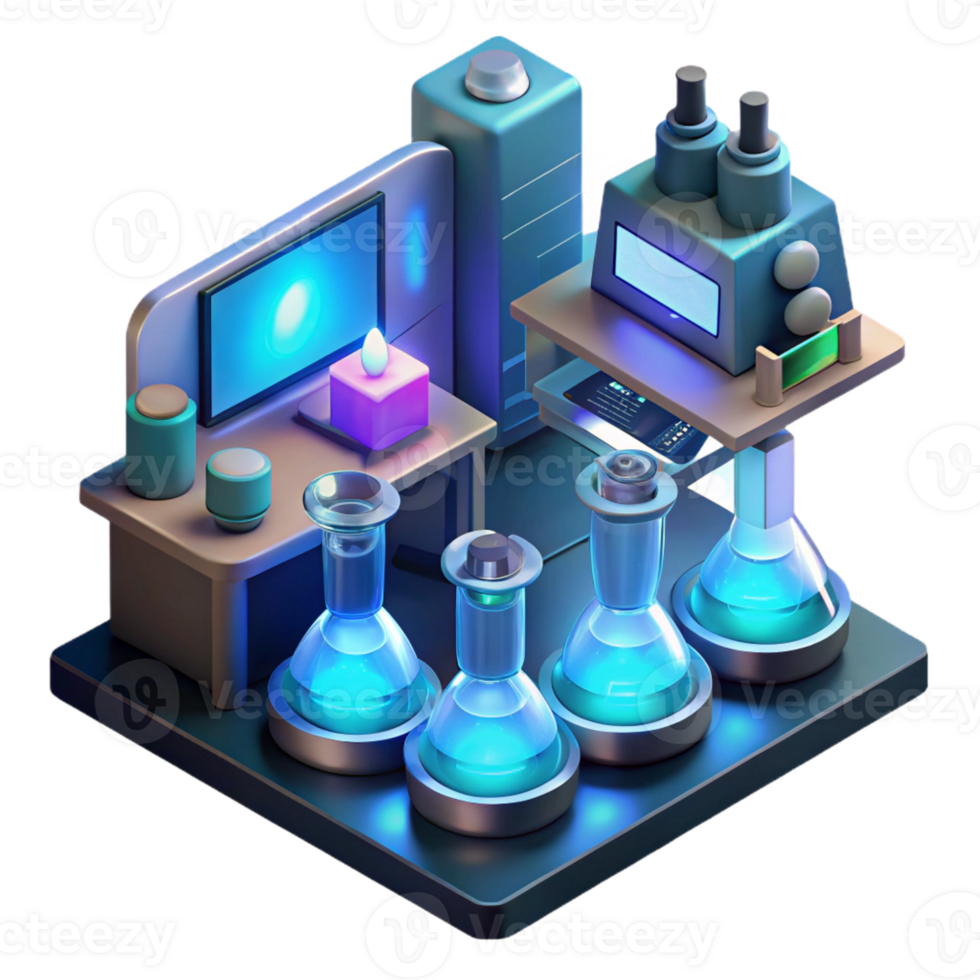 elegant abstract A Futuristic Laboratory Filled with Bubb detailed png