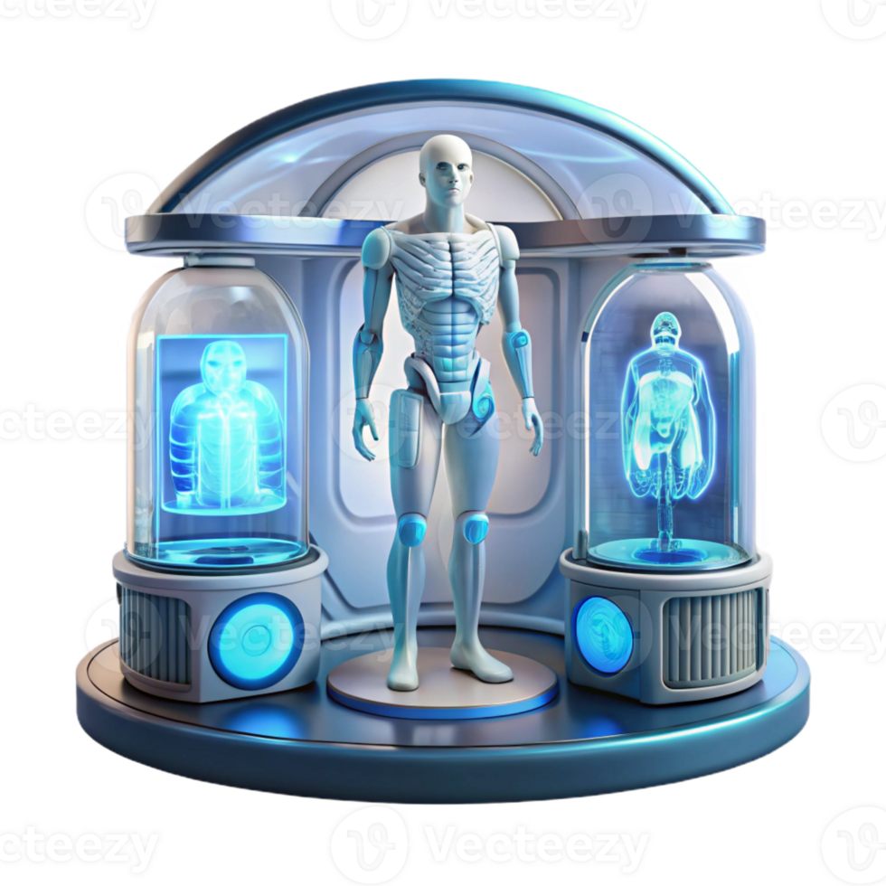 wonderful abstract A Futuristic Medical Bay with Holograph exclusive png