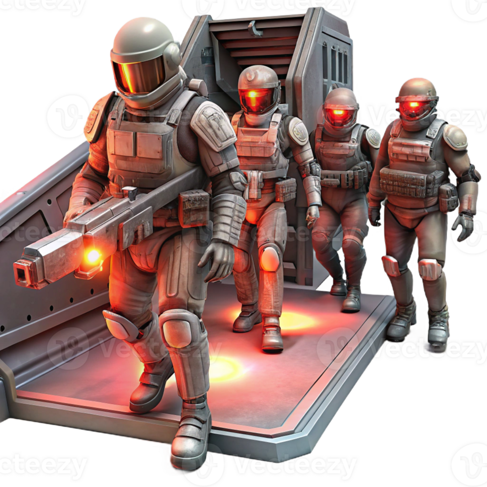 wonderful classic A Group of Space Pirates Clad in Ragged detailed png