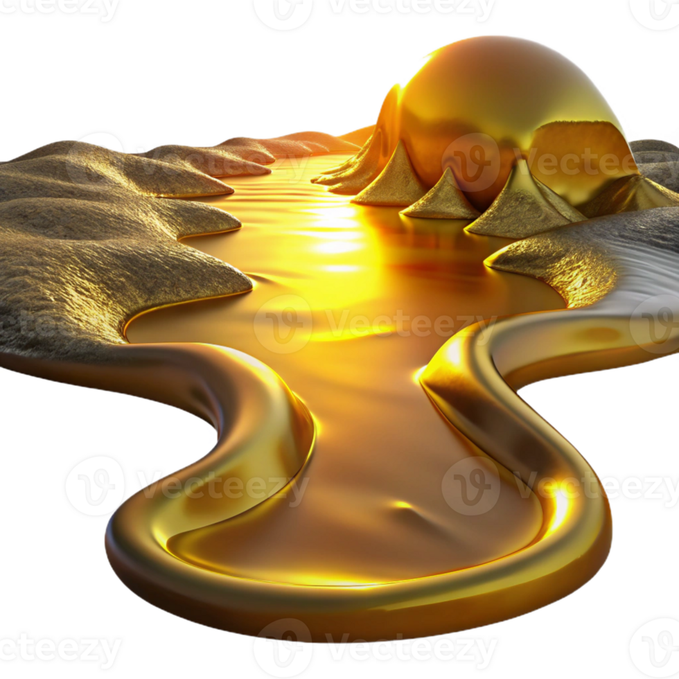 dramatic classic A Flowing River of Liquid Gold Reflectin 4K png