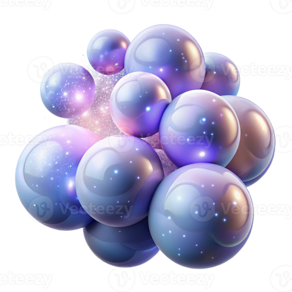beautiful abstract Floating Translucent Spheres in a Field high resolution png