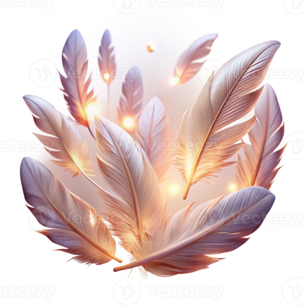 extraordinary creative A Field of Floating Feathers Illuminated premium png