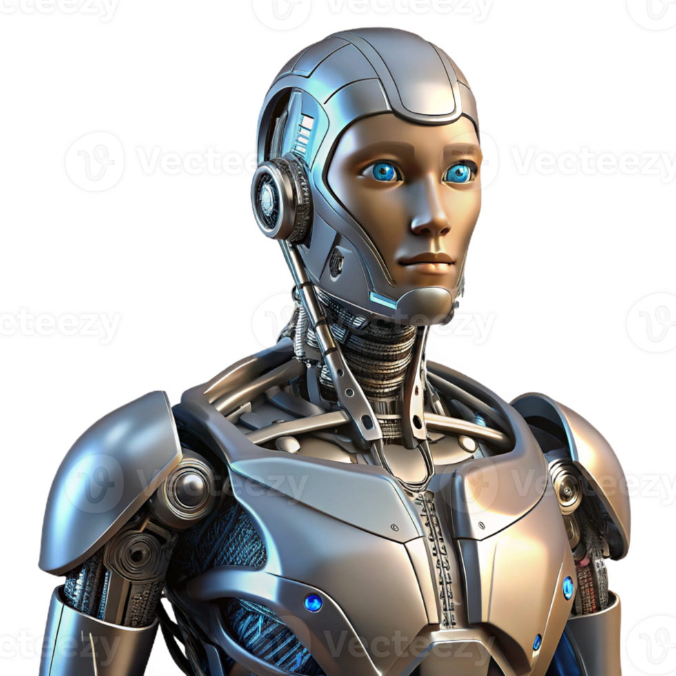 elegant contemporary A Cyborg with Intricate Mechanical Augme 4K png