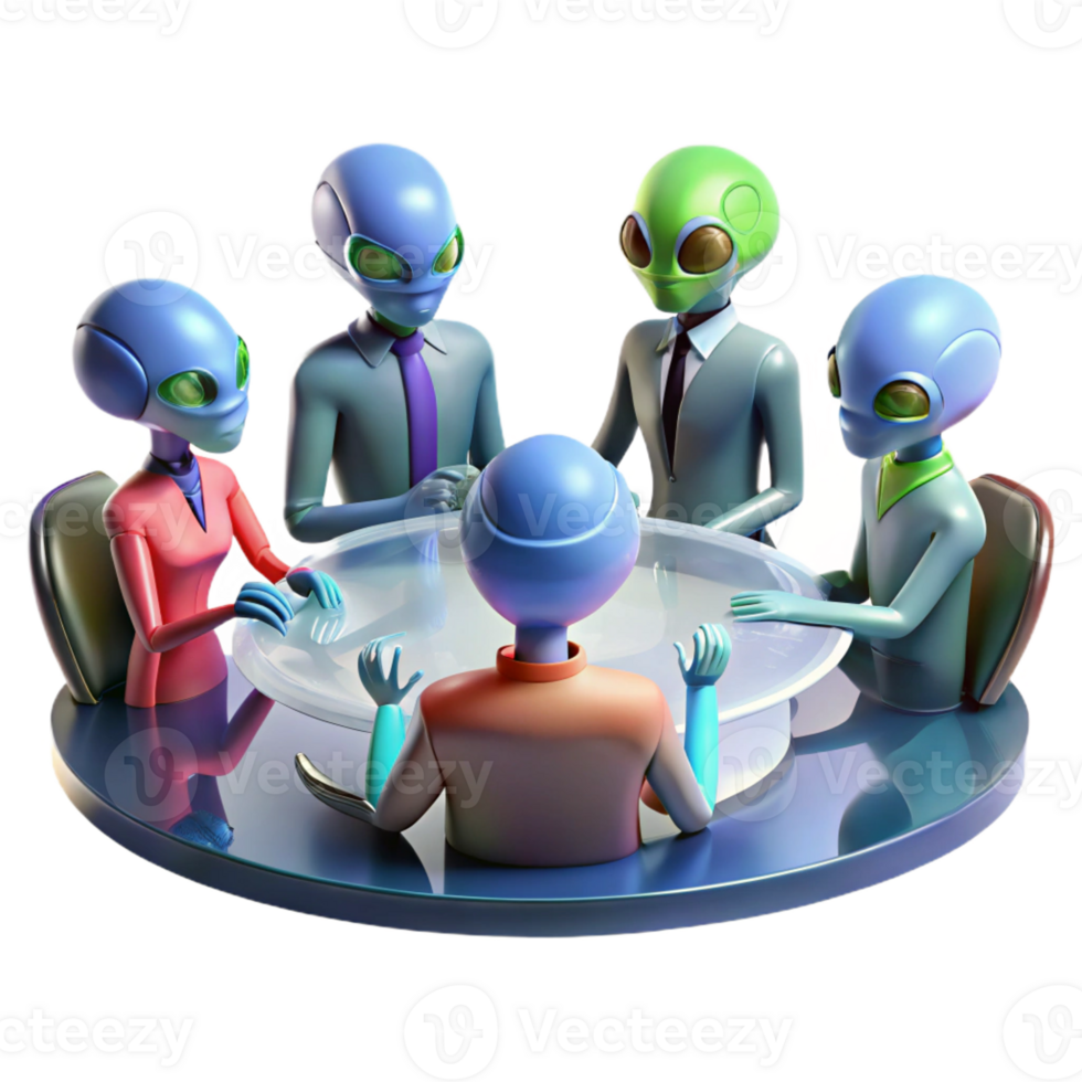elegant classic A Group of Alien Diplomats with Diverse detailed png
