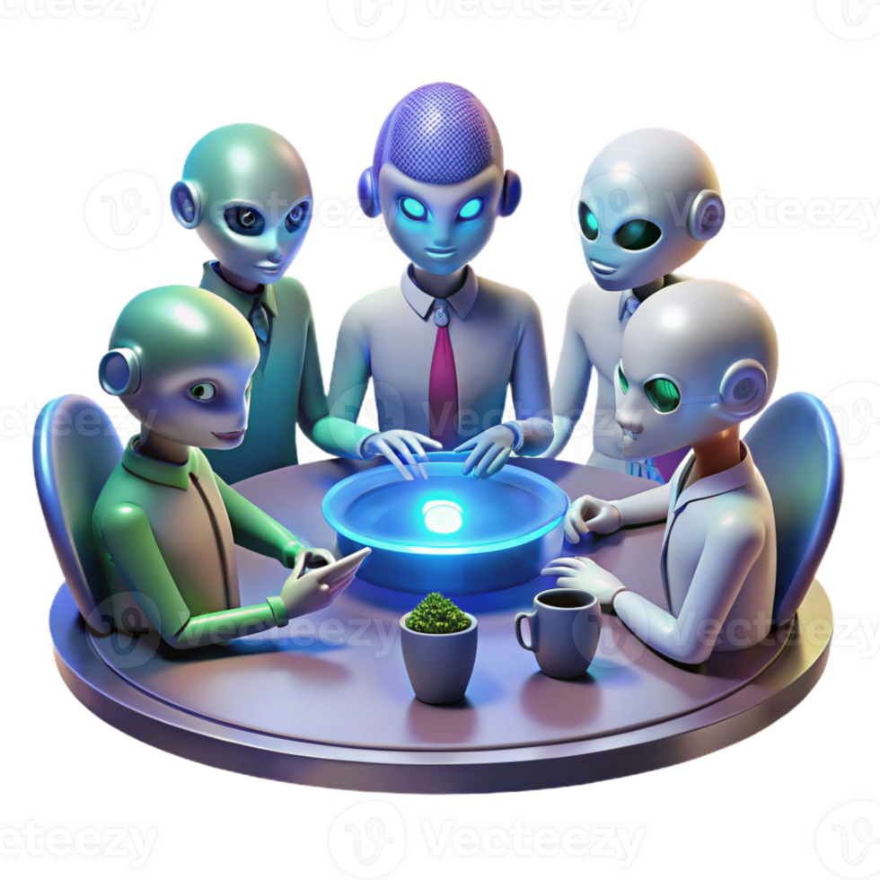 vibrant traditional A Group of Alien Diplomats with Diverse original png