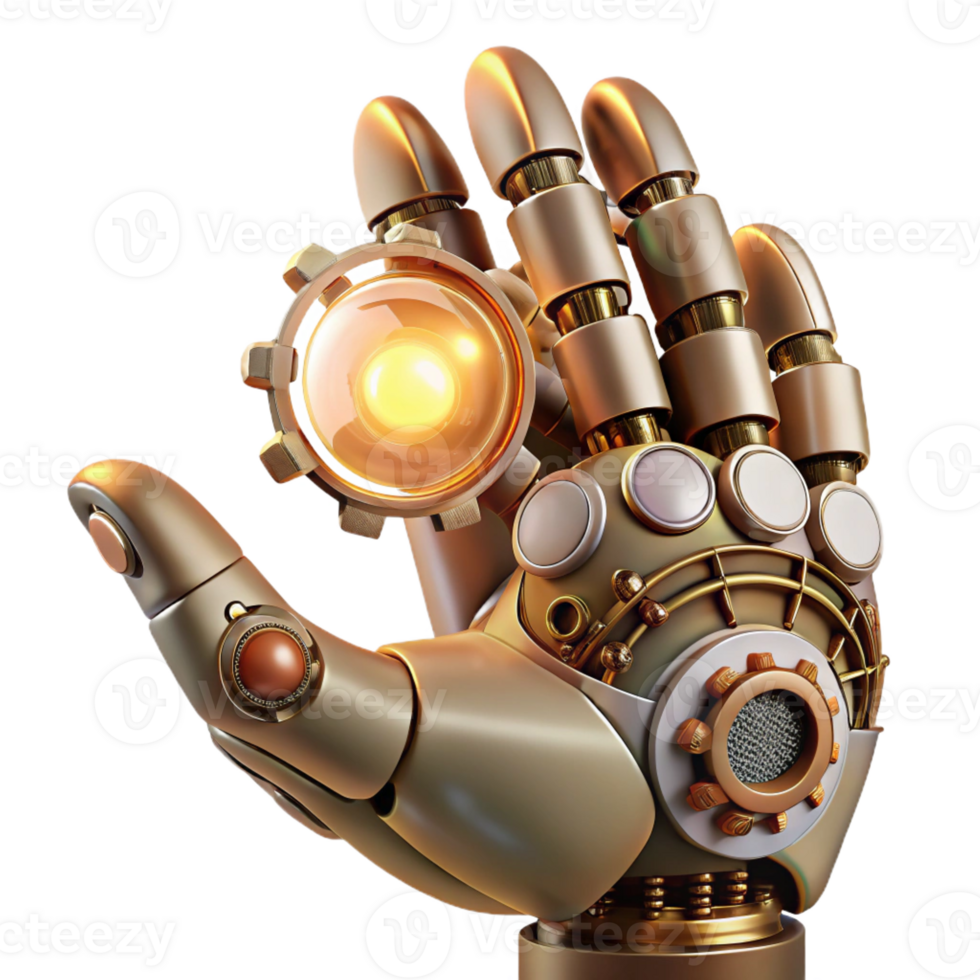 elegant modern A Close Up of a Steampunk Robotic Hand Ho genuine png