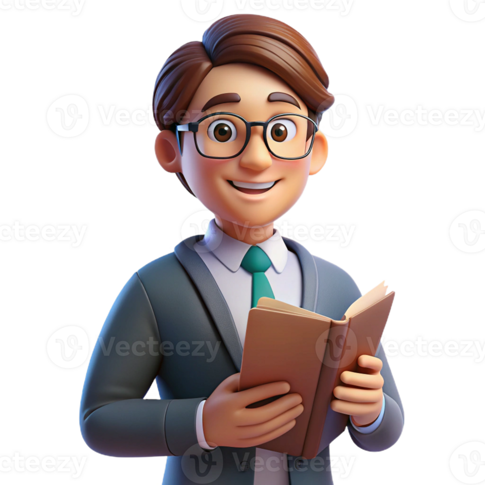 vibrant traditional A Teacher with Glasses and a Kind Express original png