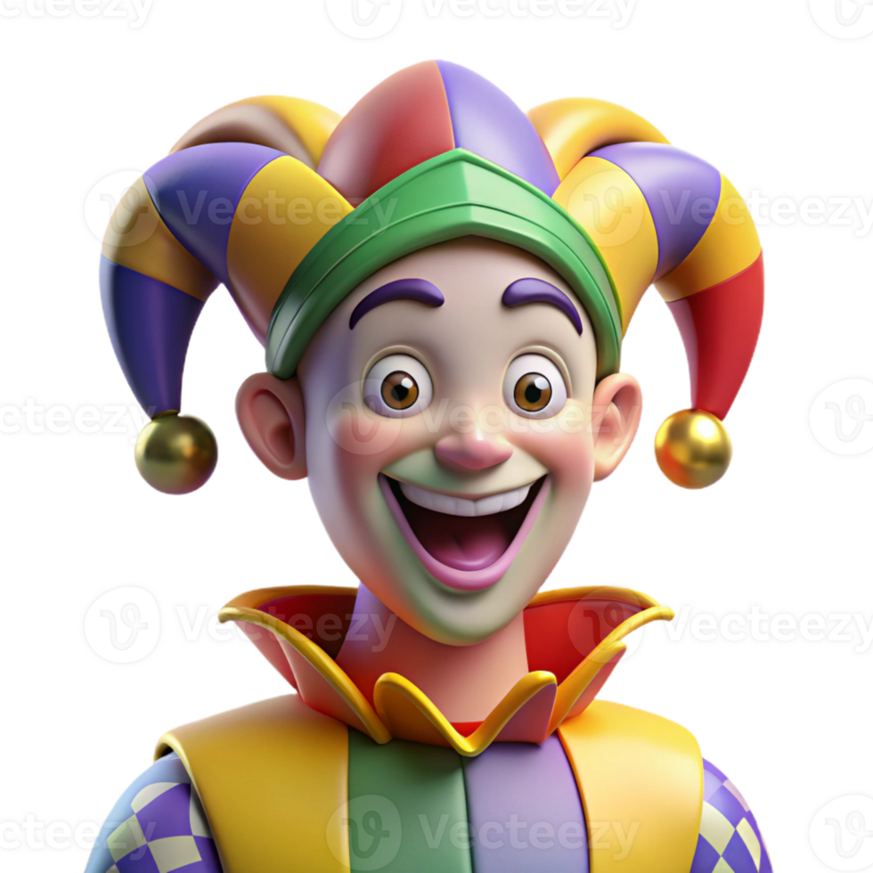 beautiful classic A Jester with Brightly Colored Makeup And authentic png