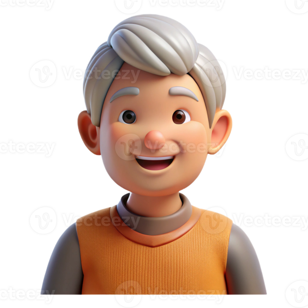 beautiful artistic A Grandparent with a Warm Smile Wearing C high quality png