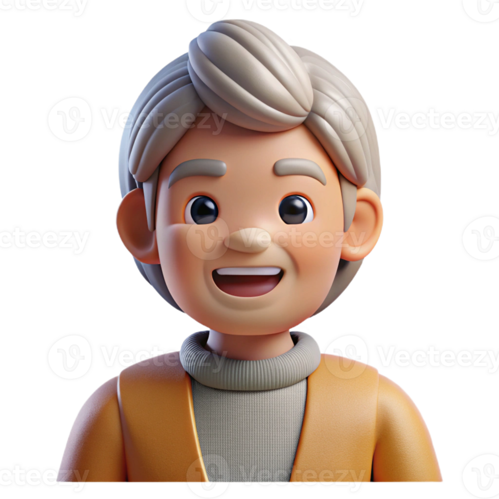 magnificent abstract A Grandparent with a Warm Smile Wearing C 4K png