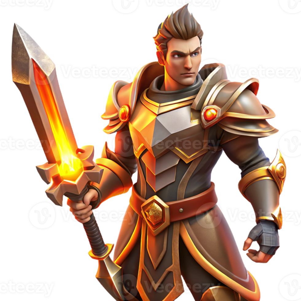 impressive artistic A Fantasy Warrior with Intricate Armor A premium png